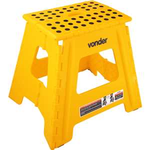 Banqueta plástica dobrável, amarela, altura 360 mm, VONDER