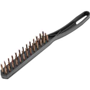 Escova manual com cerdas de aço, 3 fileiras, com cabo de plástico, VONDER