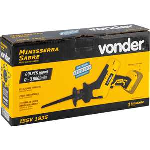 Minisserra sabre, bateria intercambiável de 18 V, sem bateria e sem carregador, ISSV 1835, VONDER