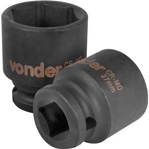 Soquete sextavado de impacto, encaixe de 1/2" x 27,0 mm, VONDER