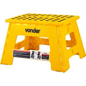 Banqueta plástica dobrável, amarela, altura 220 mm, VONDER