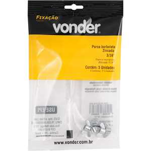 Porca borboleta zincada 3/16", VONDER