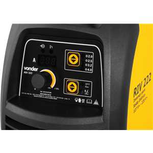 Inversor para solda com eletrodo e TIG, 200 A, RIV 222, com display digital, monofásico, 127 V~ - 220 V~ - Seleção automática, VONDER.