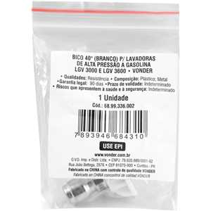 Bico 40° para lavadoras a gasolina de alta pressão LGV 3000 e LGV 3600, VONDER