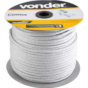 Corda multifilamento trançada, 10 mm x 147 m,  branca, VONDER