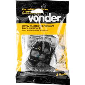 Resistência para ducha 3 temperaturas, 4.400 W, 127 V~, branca, VONDER