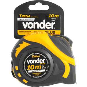 Trena curta de aço, autotrava, 10 m x 25 mm, VONDER Plus