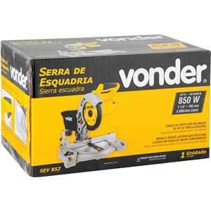 Serra de esquadria 7.1/4", 850 W, 127V~, SEV 857 VONDER