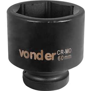 Soquete sextavado de impacto, encaixe de 1" x 60,0 mm, VONDER
