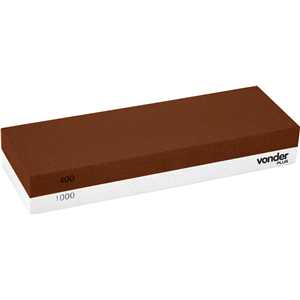 Pedra para afiar, 6", retangular, dupla face G400/G1.000 VONDER PLUS