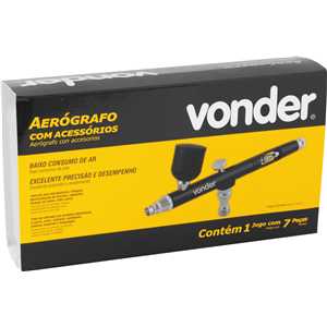 Aerógrafo com acessórios, 7 peças, VONDER