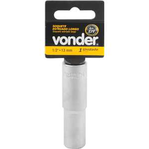 Soquete estriado longo, com encaixe de 1/2", 13 mm, VONDER