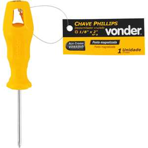Chave phillips 1/8" x 2", aço cromo vanádio, VONDER