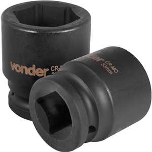 Soquete sextavado de impacto, encaixe de 3/4" x 33,0 mm, VONDER