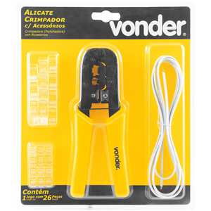 Alicate crimpador com acessórios, 26 peças, VONDER