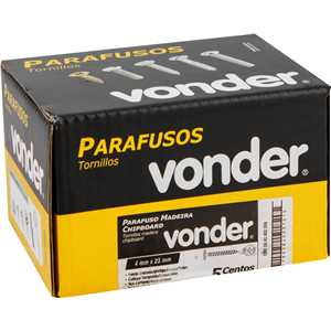 Parafuso madeira chipboard, cabeça flangeada, fenda cruzada/phillips, 4,0 mm x 25 mm, VONDER
