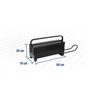 Caixa metálica sanfonada para ferramentas, com 5 gavetas, 60 cm x 19 cm x 20 cm, com roda, VONDER
