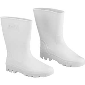 Bota de PVC branca, cano médio, sem forro, 45/46, NOVE54