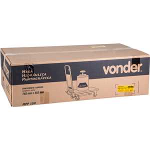 Mesa hidráulica pantográfica, 0,15 tonelada (0,15 tf), MPP 150, VONDER