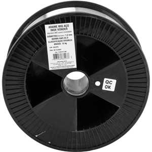 Arame MIG aço inox ER308LSi, 1,2 mm, carretel com 15 kg, VONDER