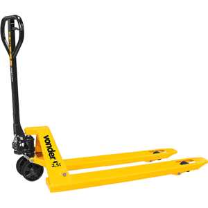 Paleteira hidráulica, 2,5 toneladas (2,5 tf), 1.150 mm x 550 mm, roda simples de nylon, PSN 255, VONDER