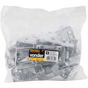 Fecho chato com porta-cadeado 3" - 76,2 mm, zincado, VONDER
