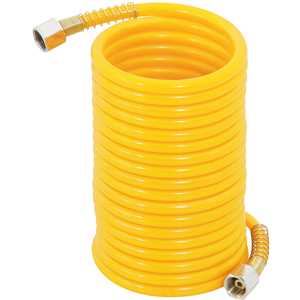 Mangueira/tubo poliuretano e PVC, espiral, conector 1/4"NPT fêmea, 5,0 mm x 8,0 mm, com 7,5 m, VONDER