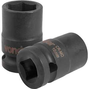 Soquete sextavado de impacto, encaixe de 1/2" x 16,0 mm, VONDER