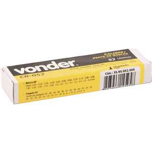 Calibre/pente de rosca com 52 lâminas, 0,25 mm - 6 mm, CR 052, VONDER