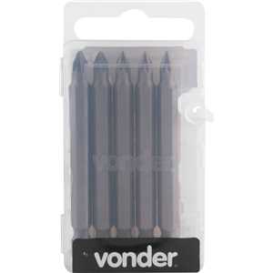 Jogo de bits ponteira pozidrive, com encaixe 1/4", nº 1 x 75 mm, VONDER
