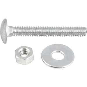 Parafuso francês zincado, 3/16" x 1.1/2", com porca e arruela, cartela com 4 conjuntos, VONDER