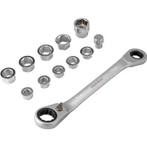 Jogo de chaves estrela com catraca e adaptador para bits (8 mm a 19 mm), VONDER