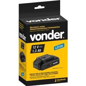 Bateria 12,0 V, íons de lítio, para parafusadeira, furadeira, PFV 012, VONDER