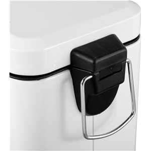 Lixeira retangular, 3 litros, inox, branca, VONDER