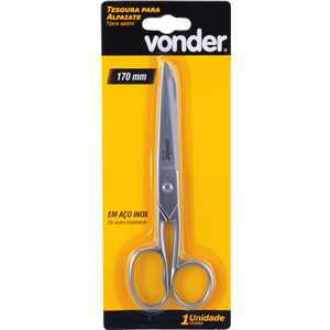 Tesoura para alfaiate, 17 cm, metálica, VONDER