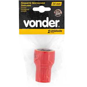 Soquete sextavado isolado, encaixe de 1/2", 24,0 mm, IEC60900, VONDER