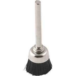 Escova tipo copo 12 mm, em nylon, com haste, NOVE54