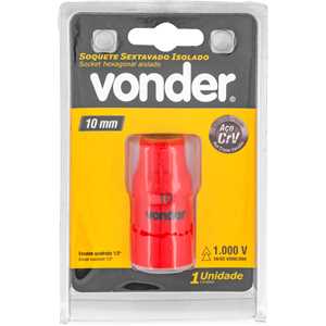 Soquete sextavado isolado, encaixe de 1/2", 10,0 mm, IEC60900, VONDER