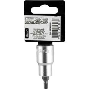Soquete hexagonal 5 mm, encaixe de 1/2", VONDER