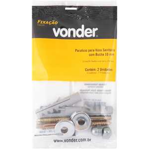 Conjunto de fixação para vaso sanitário, 10 mm, latonado, VONDER