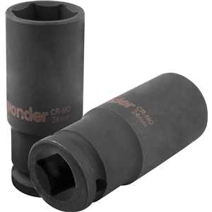 Soquete sextavado longo de impacto, 24 mm, encaixe de 1/2", VONDER