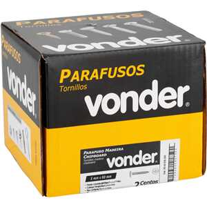 Parafuso madeira chipboard, cabeça flangeada, fenda cruzada/phillips, 5,0 mm x 60 mm, VONDER