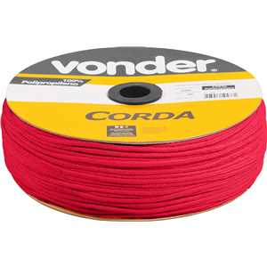 Corda multifilamento trançada 5,0 mm x 250 m, vermelha, em carretel, VONDER