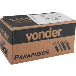 Parafuso sextavado zincado 5/8" x 1.1/2", UNC, rosca total, VONDER