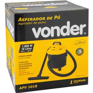 Aspirador de pó e líquidos, 1.000 W, 18 litros, 220 V~, APV 1018 VONDER