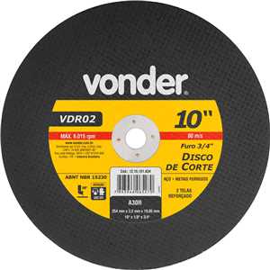 Disco de corte 254 mm x 3,2 mm x 19,10 mm VDR02, VONDER
