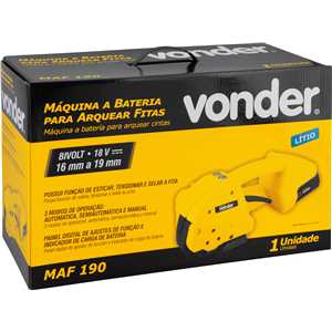 Máquina a bateria 18 V para arquear fitas, 16 mm a 19 mm, MAF 190 VONDER