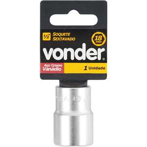 Soquete sextavado com encaixe de 1/2", 18 mm, VONDER
