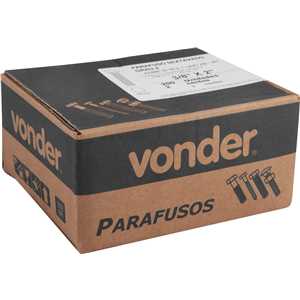 Parafuso sextavado zincado 3/8" x 2", UNC, rosca total, VONDER