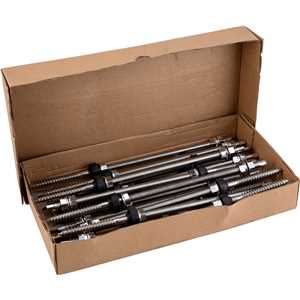Conjunto haste M10 x 300 mm com suporte reto para painel solar, para madeira, VONDER